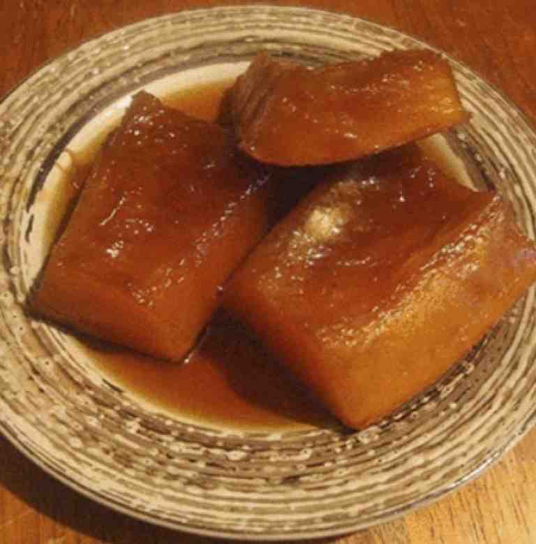 ayote dulce en una plato en su miel