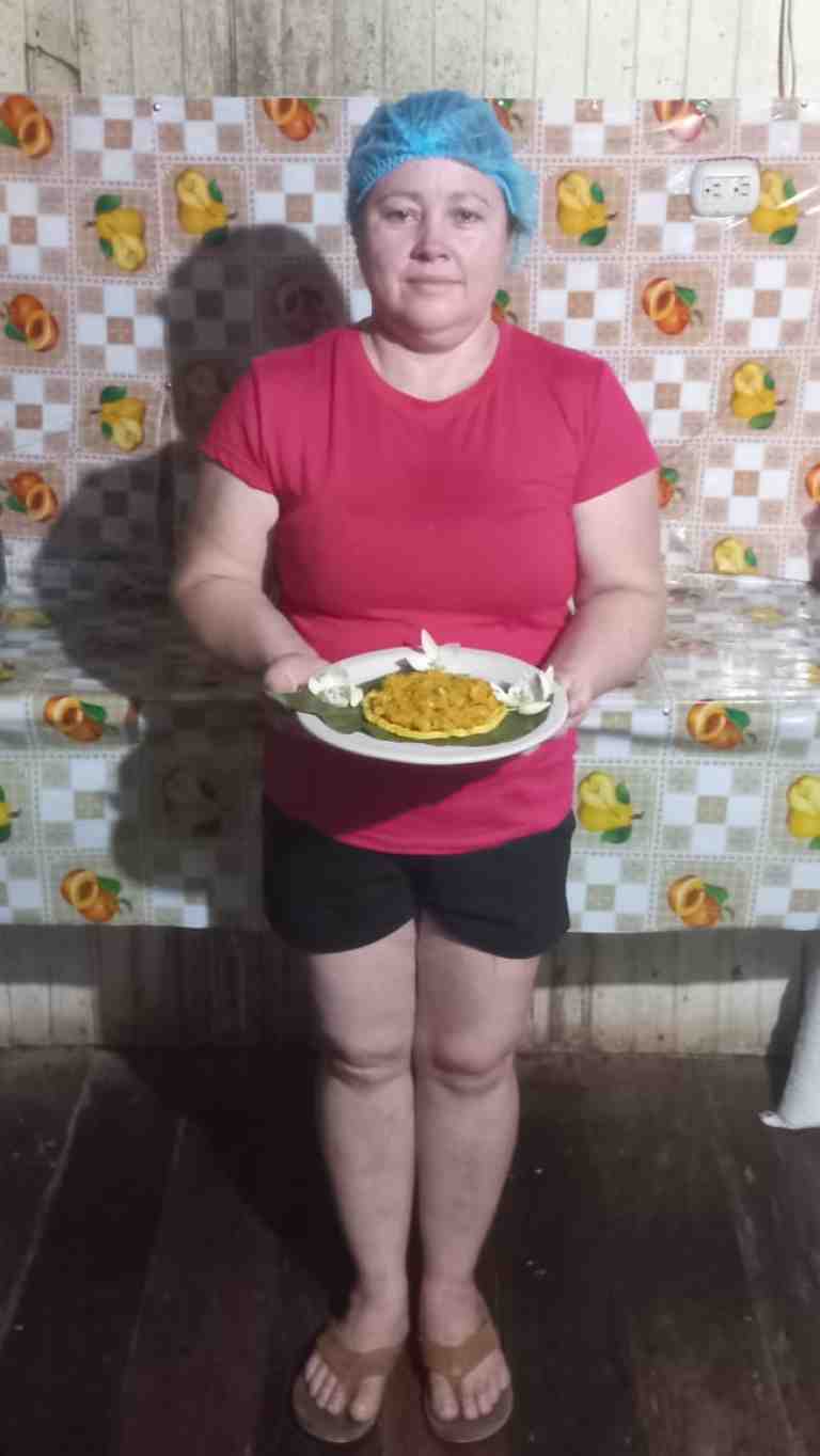 Mostrando el picadillo servido